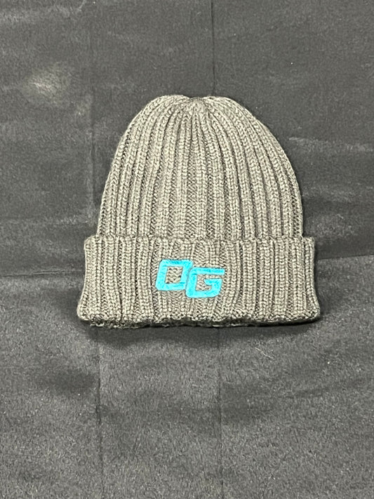 Grey & Teal Knitted "OG" Beanie